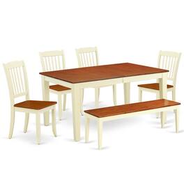 East West Furniture - Dining Room Set Buttermilk & Cherry - Brown