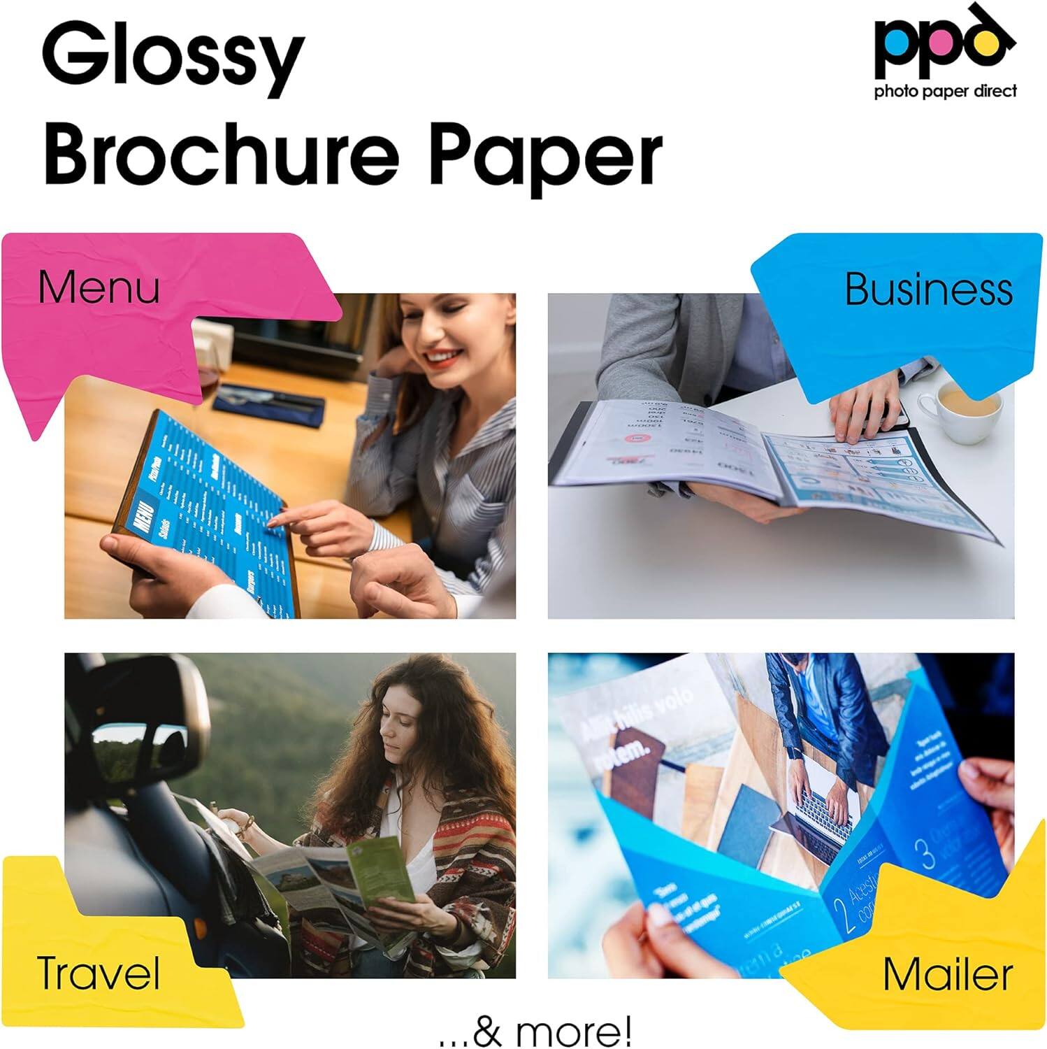 Glossy Brochure Paper pp photo paper direct Menu Business Travel ...& more! Mailer