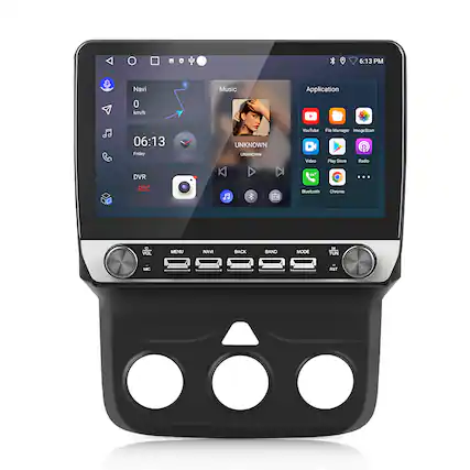 6:13 PM
Navi 0 km/h
Music
Application
06:13 Friday
UNKNOWN UNKNOWN
YouTube
File Manager
ImageScan
Play Store
Radio
DVR REC
Bluetooth
Chrome
VDL
MENU
NAVI
BACK
BAND
MODE
TUN
MIC
RSF