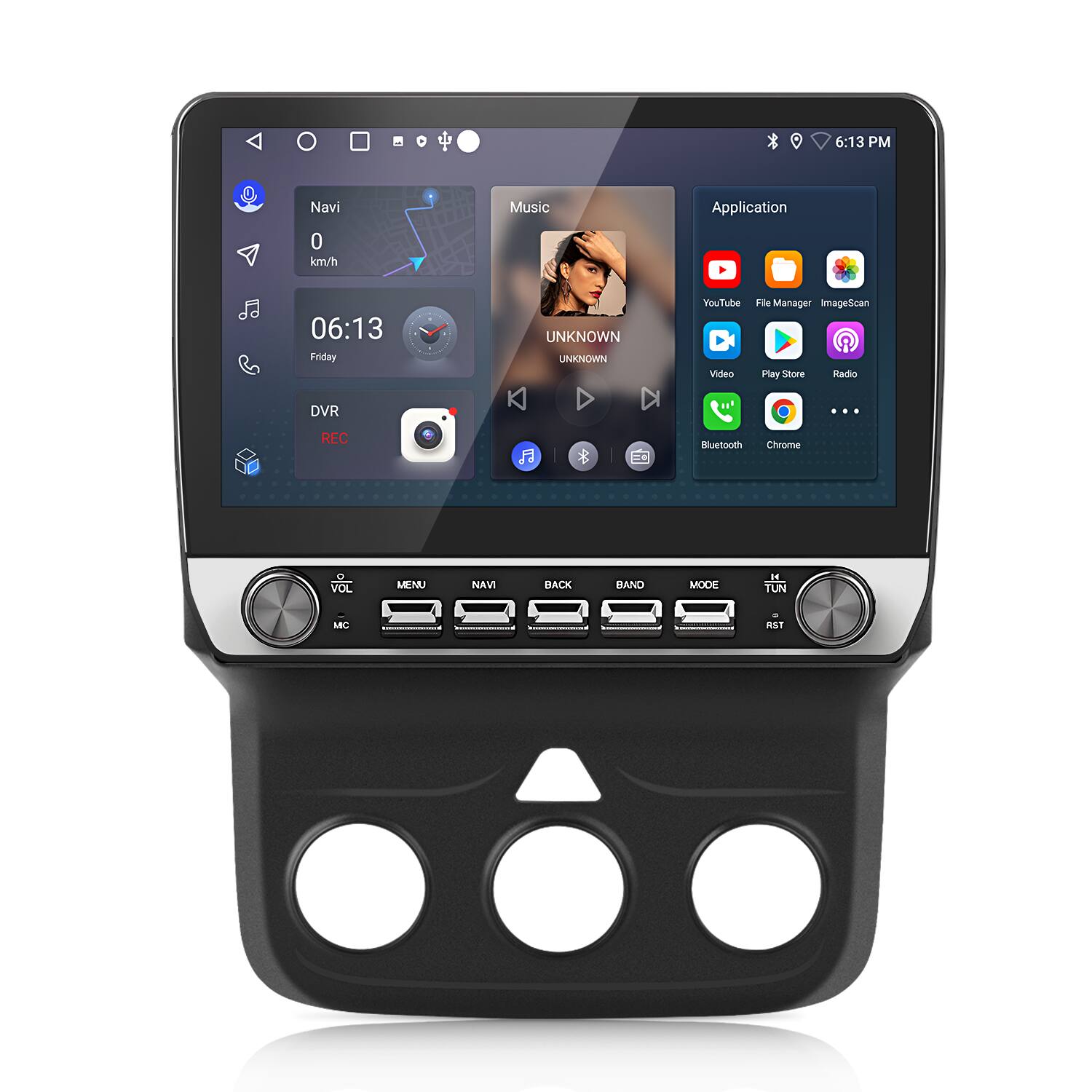 Junsun - 10.1" Carplay 1+32GB Android 15 For Dodge Ram 1500 2500 3500 2013-2018 Car Stereo Radio GPS Navi WIFI RDS SWC Bluetooth - Black