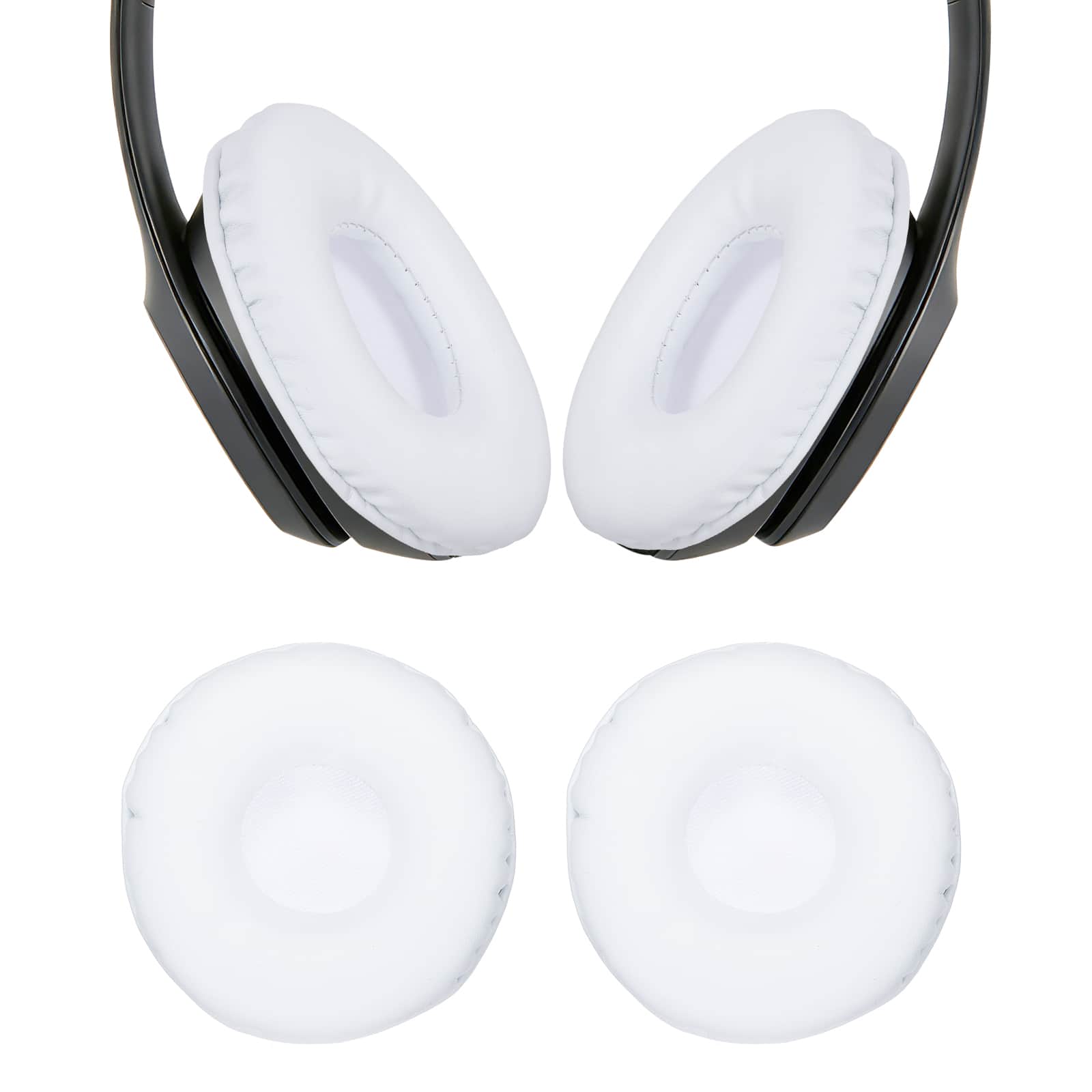 Unique Bargains - 2pcs Universal Wireless Ear Pads Replacement Cushions 2.8 Inch Soft High Density for Headphones Gaming - White