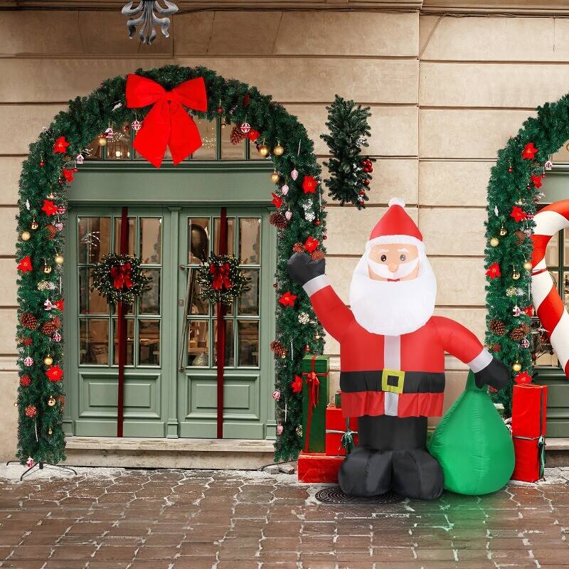 Alt View 2. Winado - 8.7 FT Christmas Artificial Tree Archway Decoration, PVC Holiday Tree Arch with 350 LEDs for Outdoor Garden, Arch Top - Green.