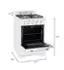The text on the image reads "5.5" Glarsec 35.6" 29.5" 24". The correct grouping of this text would be:

* 5.5" Glarsec: This refers to the oven's width, which is 5.5 inches.
* 35.6" 29.5" 24": This refers to the oven's dimensions, with the height being 35.6 inches, the width being 29.5 inches, and the depth being 24 inches.