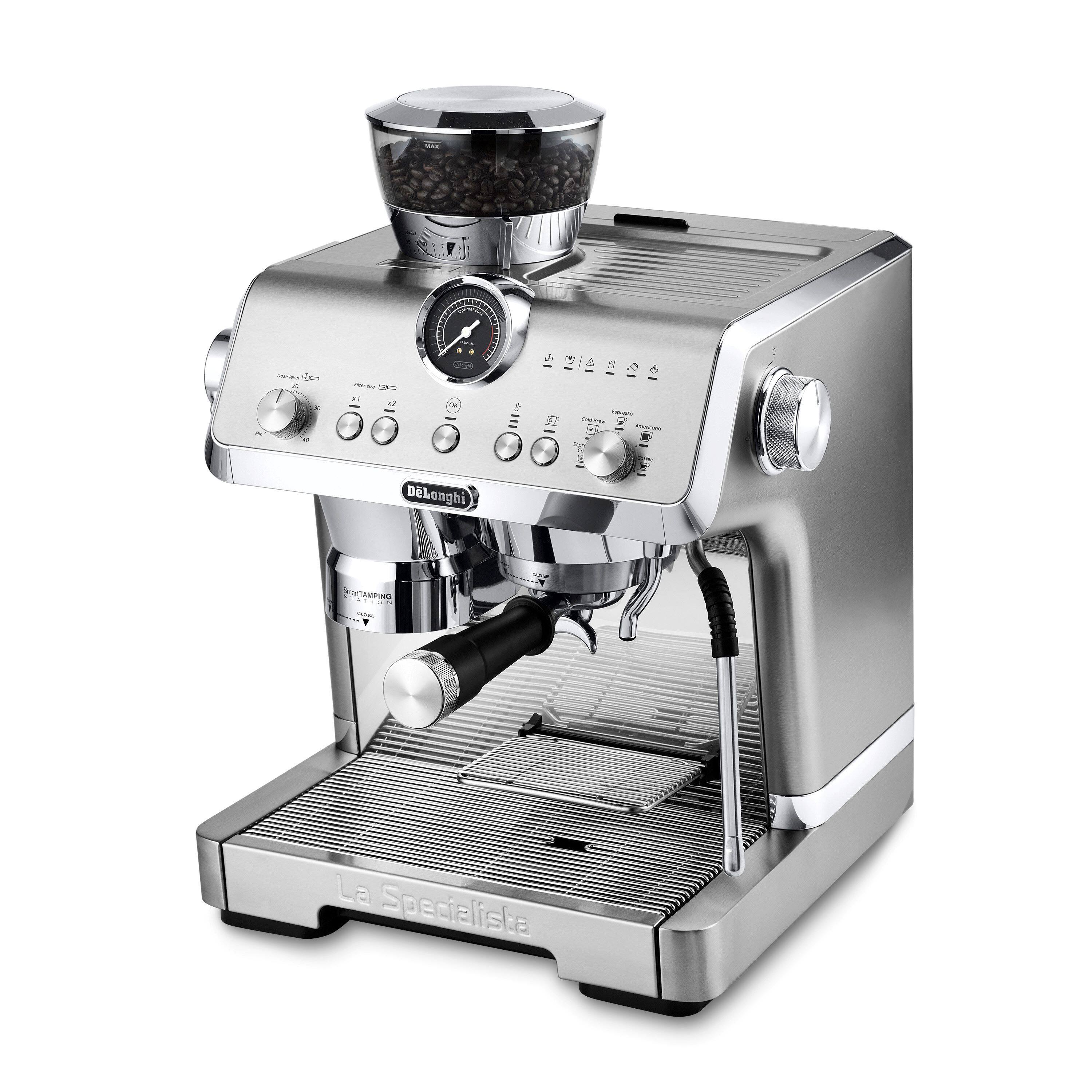 De'Longhi La Specialista Opera Espresso Machine Silver EC9555M Open