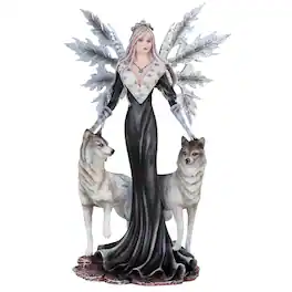FC Design - 9.5"H Fairy with Wolves Figurine Statue Office Desk Tabletop Home Decor Gift - Multi-Color