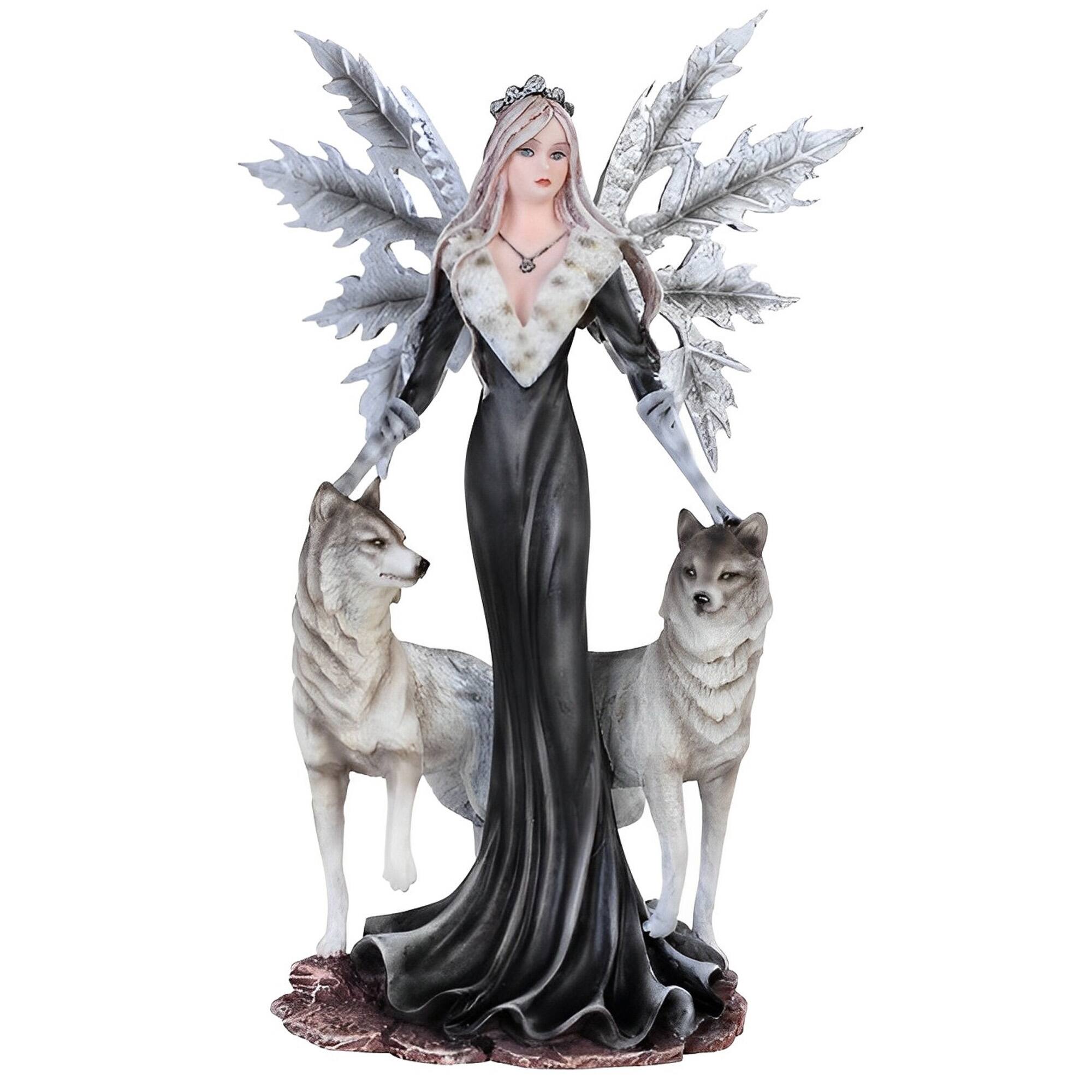 Front. FC Design - FC Design 9.5"H Fairy with Wolves Figurine Statue Office Desk Tabletop Home Decor Gift - Multi-Color.