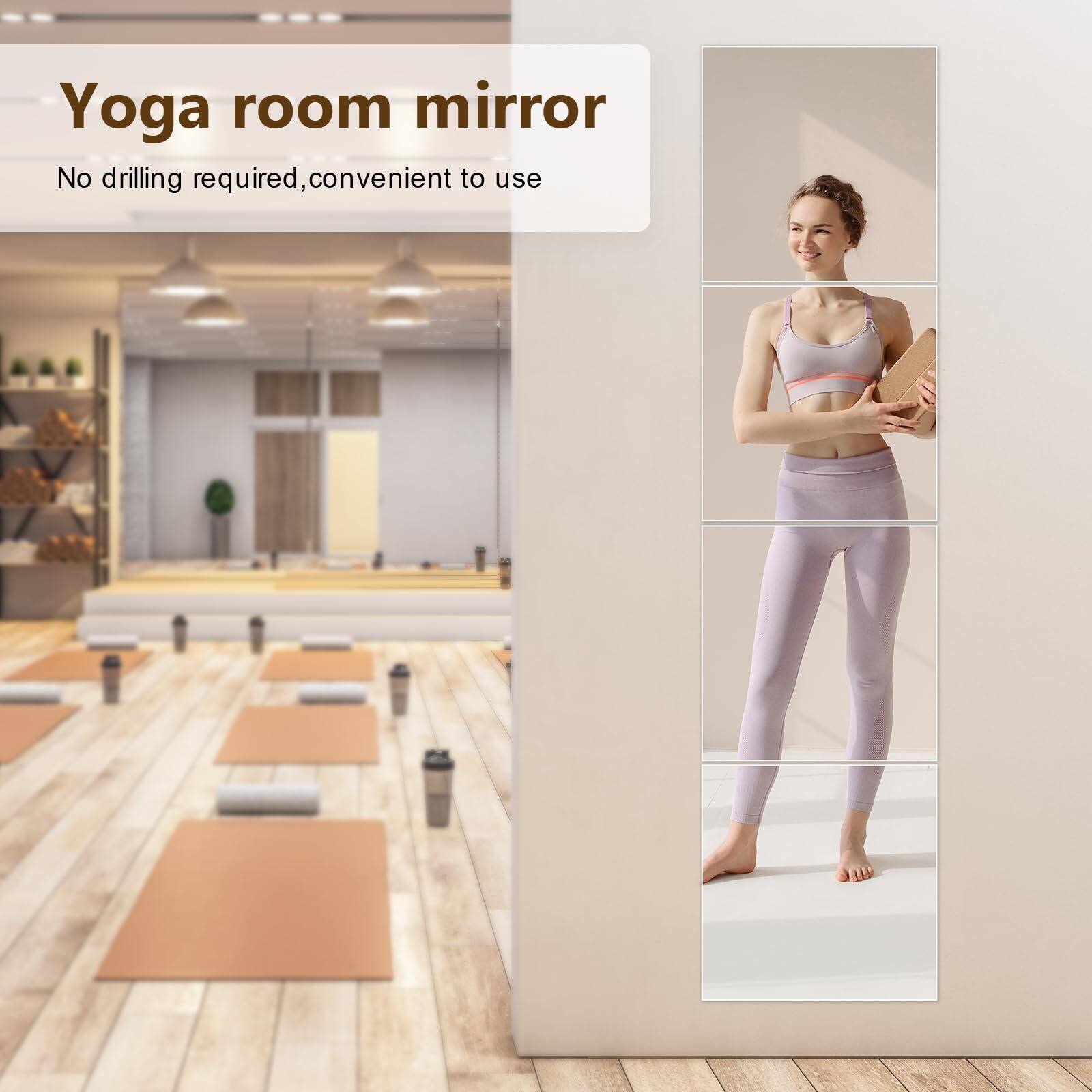 Yoga room mirror  
No drilling required, convenient to use