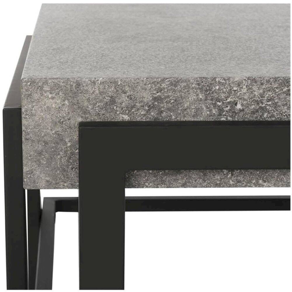 Left. Safavieh - Home Collection Oliver Dark Grey and Black Rectangular Contemporary Coffee Table - Gray.