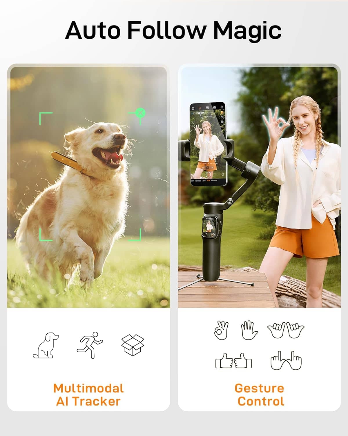 Auto Follow Magic
Multimodal AI Tracker
Gesture Control