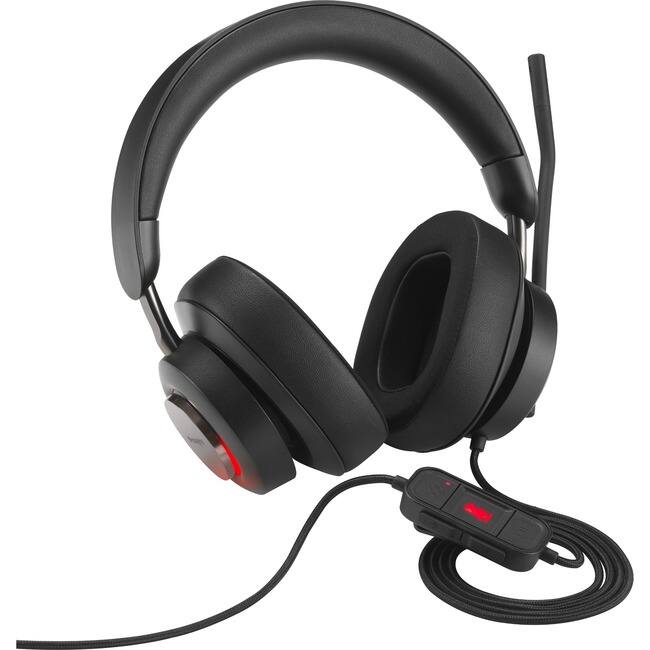 Front. Kensington - Kensington H2000 USB-C Over-Ear Headset - Stereo - USB Type C - Wired - 32 Ohm - 20 Hz to 20 kHz - Over-the-ear - Black.