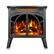 Back. Bestier - Electric Fireplace Heater 24.25" with Remote, Adjustable Brightness and Heating Mode, Flame Effects & Log Colors, Grey - Grey.