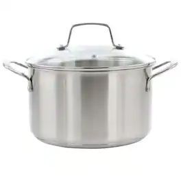 Martha Stewart - Everday Midvale 5 Quart Stainless Steel Dutch Oven with Lid - Silver