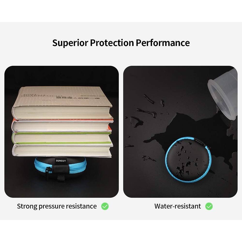 Left. ACJPR - 5-Pack Small Round Earphone Carrying Cases with Zipper, Travel Storage for Earbuds, Headsets, Cables, SD Cards, and Acce.