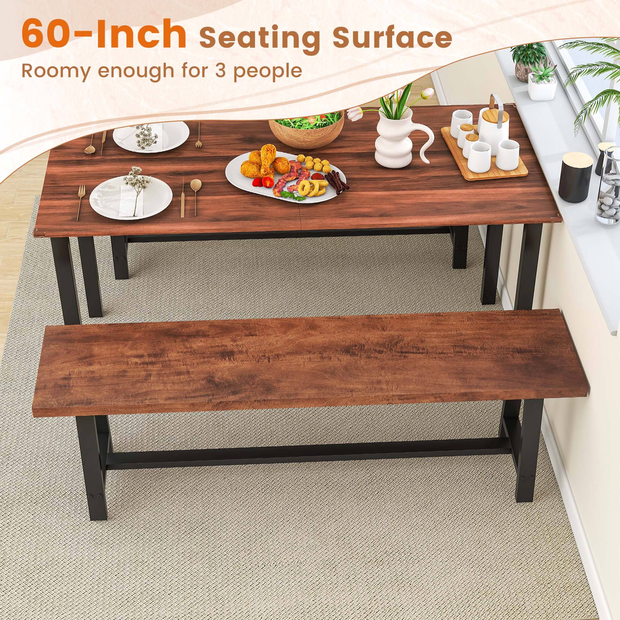 60-Inch Seating Surface
Roomy enough for 3 people