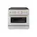 Front. ZLINE - 36 in. Wide 6 Burner Autograph 5.2 Cu. Ft. Freestanding Paramount Gas Range with Polished Gold Helix Handle - Stainless Steel.
