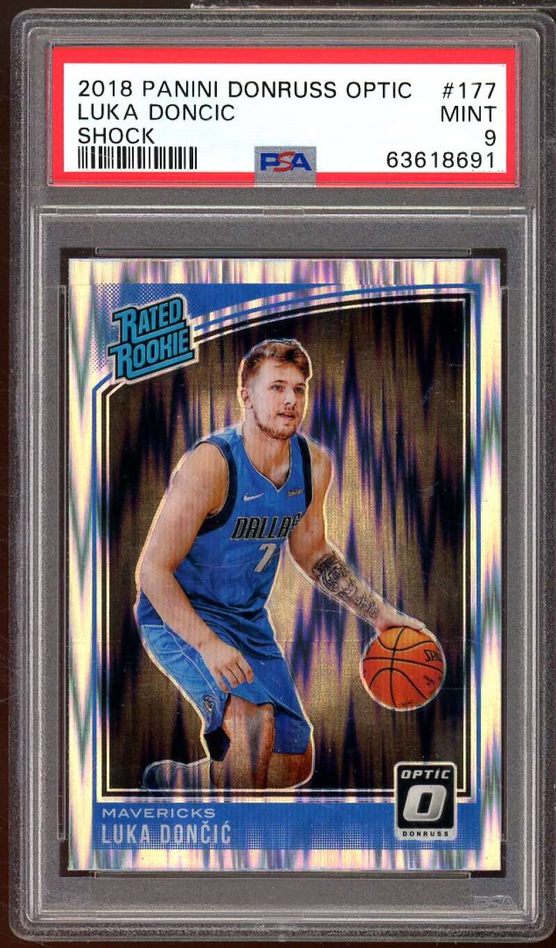2018 PANINI DONRUSS OPTIC #177 LUKA DONCIC MINT SHOCK 9 PSA 63618691 RATED ROOKIE DALLAS 7 MAVERICKS LUKA DONCIC OPTIC DONRUSS