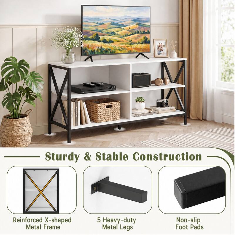 Sturdy & Stable Construction

Reinforced X-shaped Metal Frame

5 Heavy-duty Metal Legs

Non-slip Foot Pads