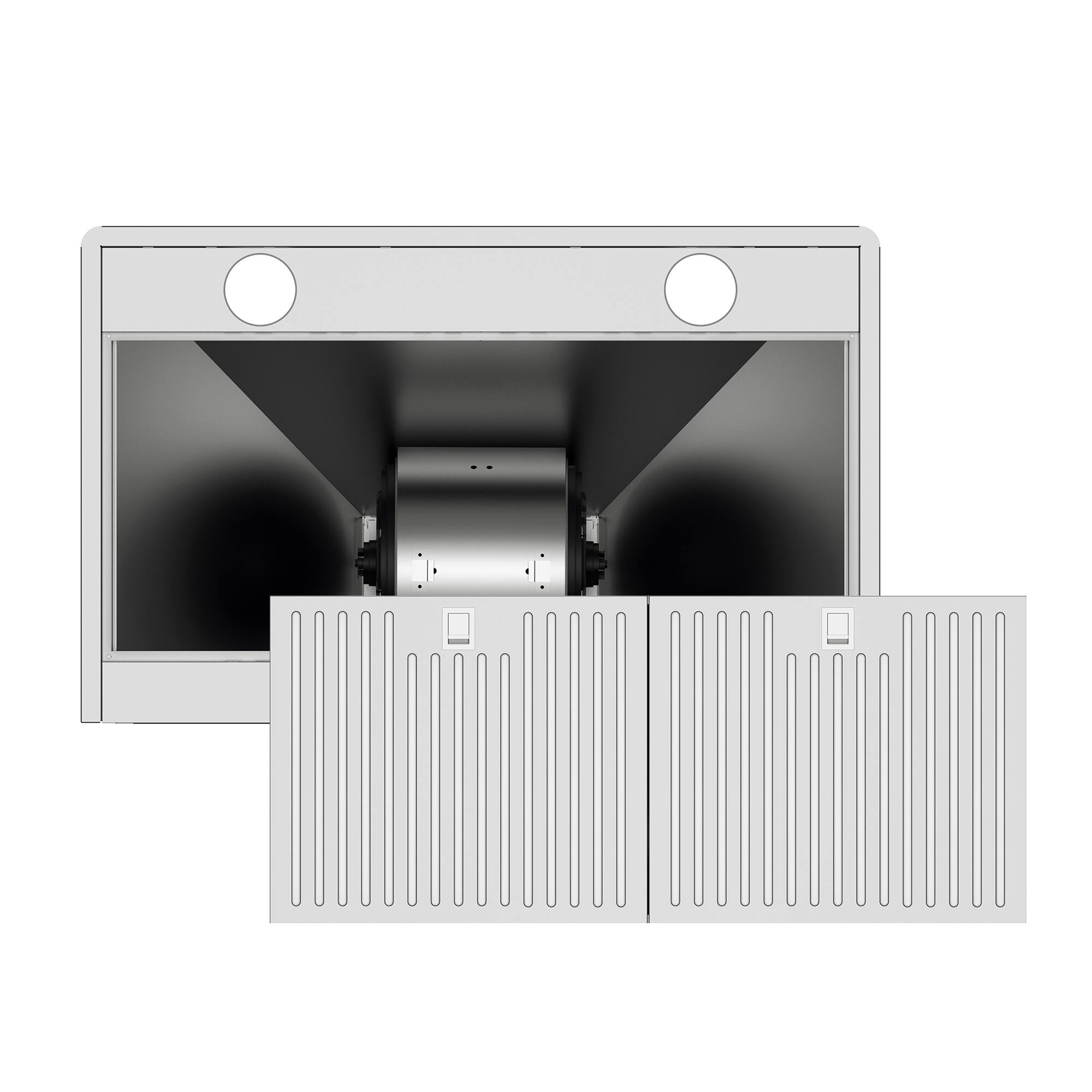 Back. Breezary - 30 inches - Externally Vented - Wall Range Hood - 6-Speed Fan - Stainless Steel.