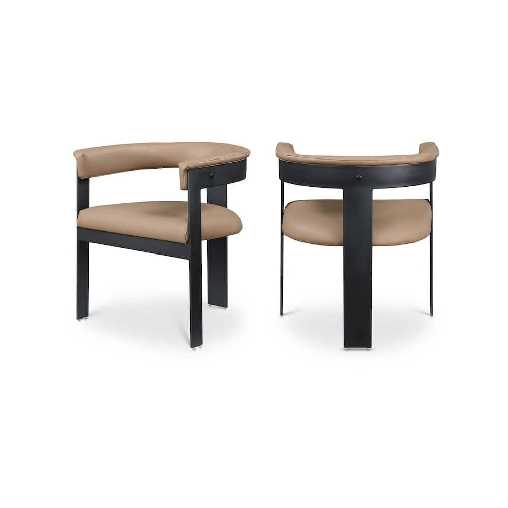 Meridian Furniture - Romeo Tan Vegan Leather Dining Chair, Set of 2 - Brown