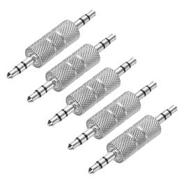 Unique Bargains - 5pcs 3.5mm M to 3.5mm M Connector Zn Alloy Ni Plated Stereo TRS for Audio/HP/Spkr/Player/Video Rcvr/Sound Sys - Silver