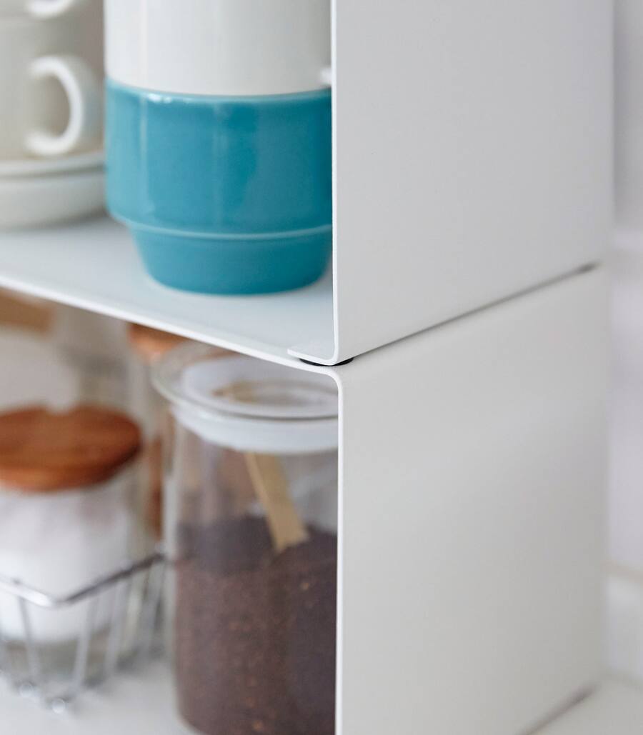 Yamazaki Home Stackable Countertop Shelf Two Sizes Steel Black 3792 ...