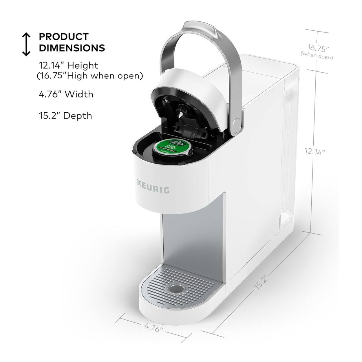 PRODUCT DIMENSIONS  
12.14" Height (16.75" High when open)  
4.76" Width  
15.2" Depth