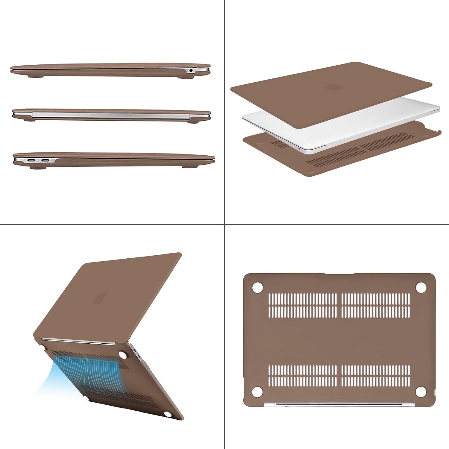 Alt View 1. mosiso - Case for MacBook Air 13 inch Case 2020 2019 2018 Release M1 A2337 A2179 A1932 with Touch ID with Keyboard Cover - Caramel Brown.