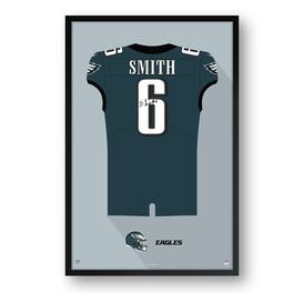 Sporticulture - DeVonta Smith Philadelphia Eagles Facsimile Signature Framed Jersey Art Print - Green