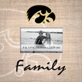 Fan Creations - Iowa Hawkeyes 10'' x 10'' Burlap Pattern Frame - Multicolor