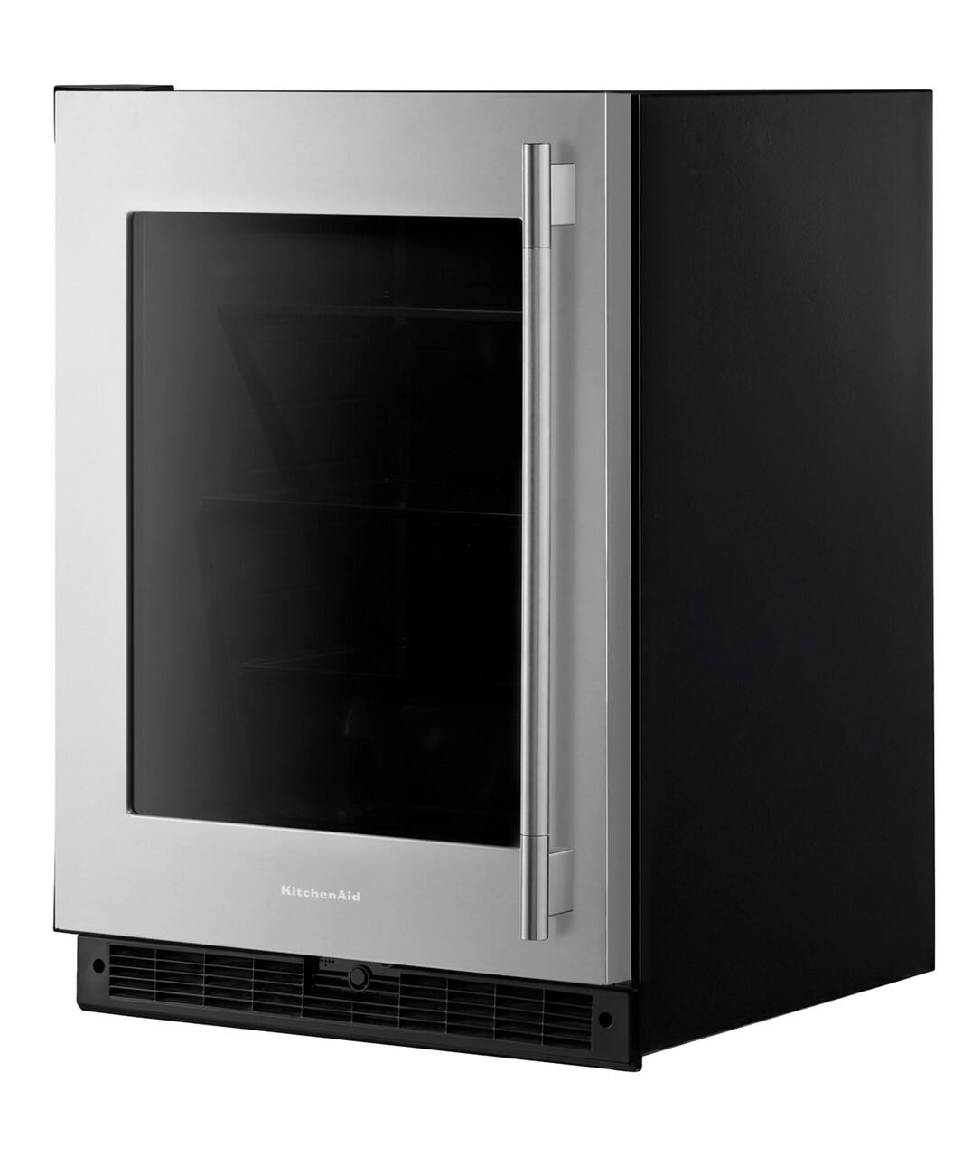 Alt View 10. KitchenAid - 5.2 Cu. Ft. Undercounter Refrigerator with Glass Door - Black Cabinet/Stainless Doors.