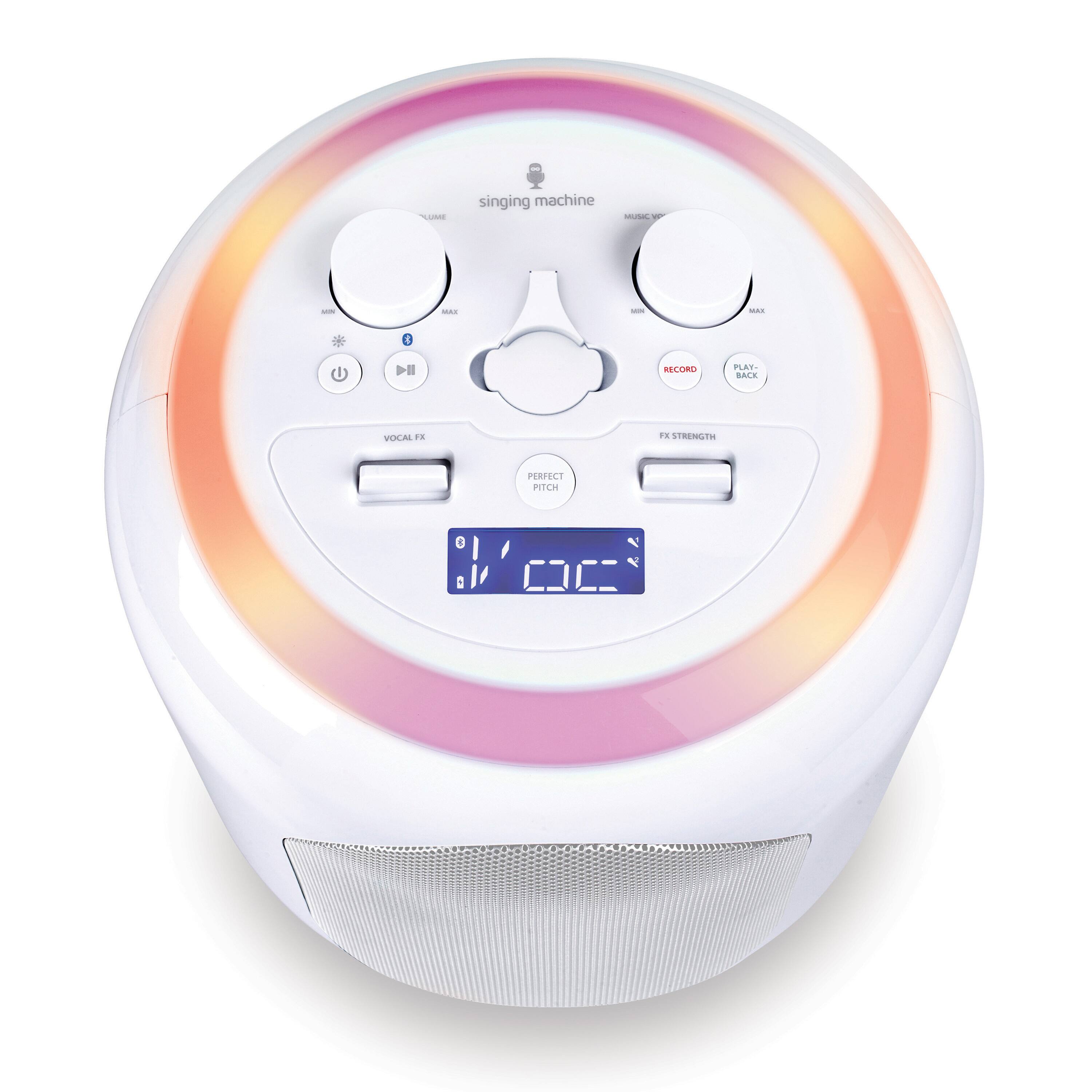 Angle. Singing Machine - Home Stage Wireless Bluetooth Karaoke system - White.