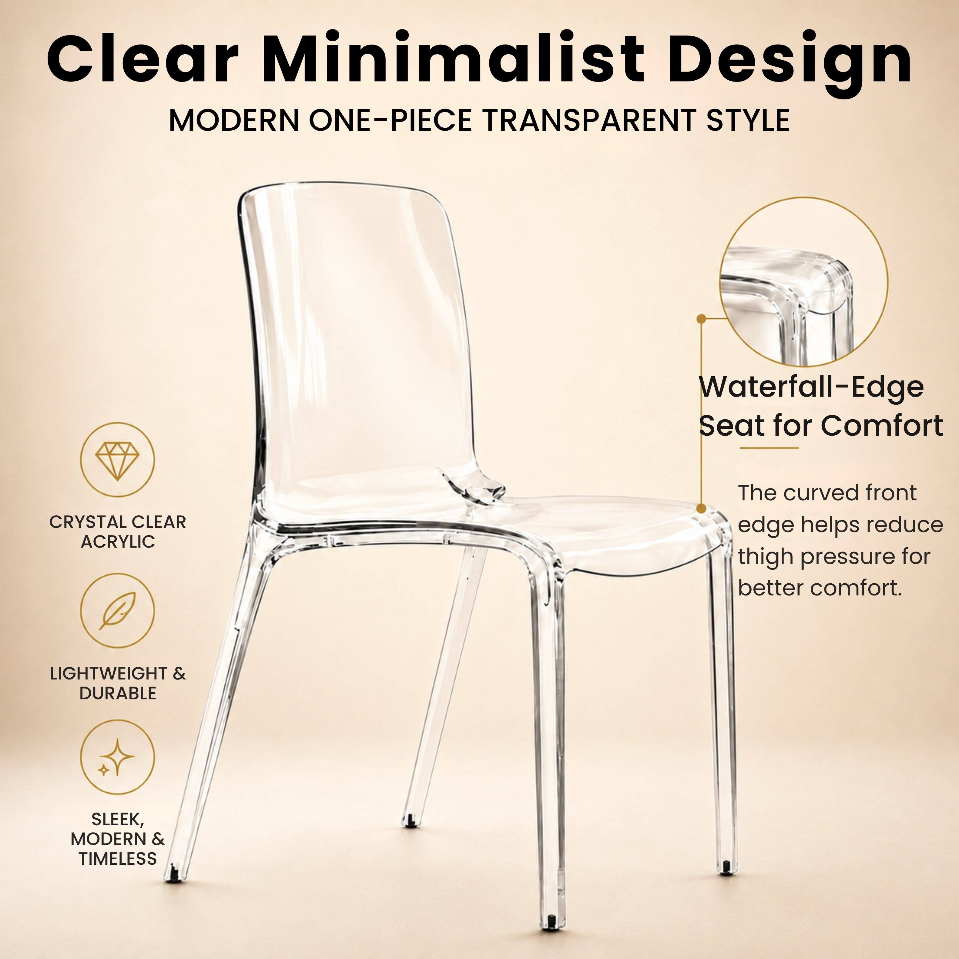 LeisureMod Murray 4 Piece Modern Plastic Stackable Dining Chair Set ...