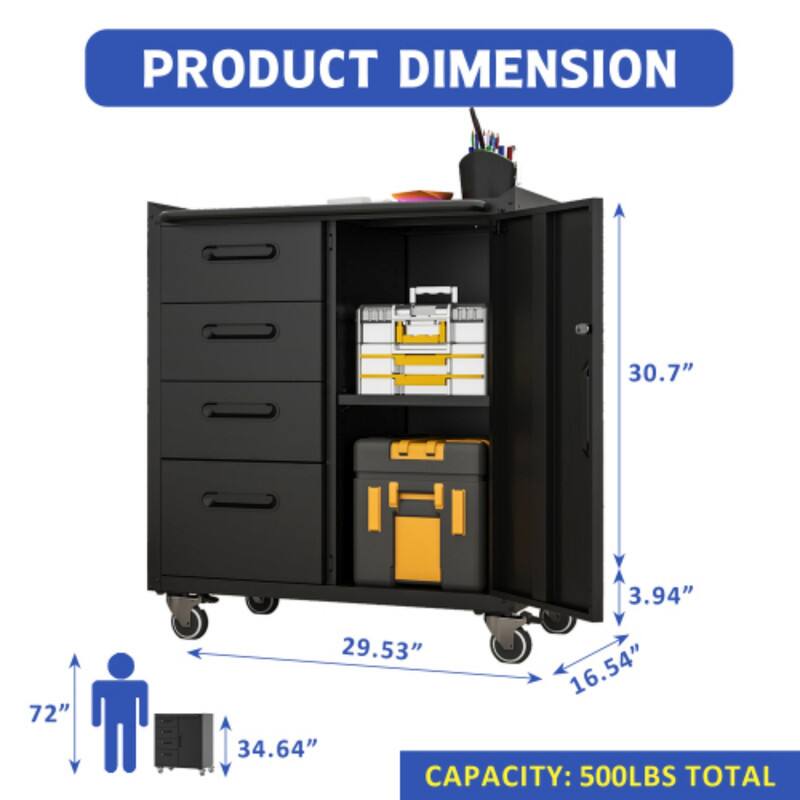 PRODUCT DIMENSION  
30.7" x 72" x 3.94" x 29.53" x 16.54" x 34.64"  
CAPACITY: 500LBS TOTAL