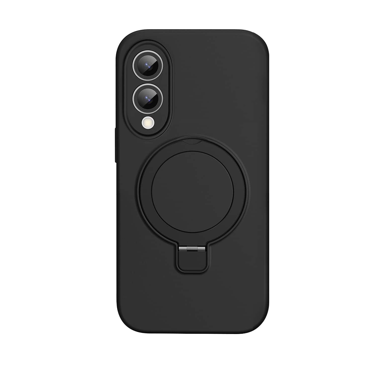 Front. SaharaCase - Venture Series Silicone Kickstand Case for Samsung Galaxy S25 Edge - Scorpion Black.