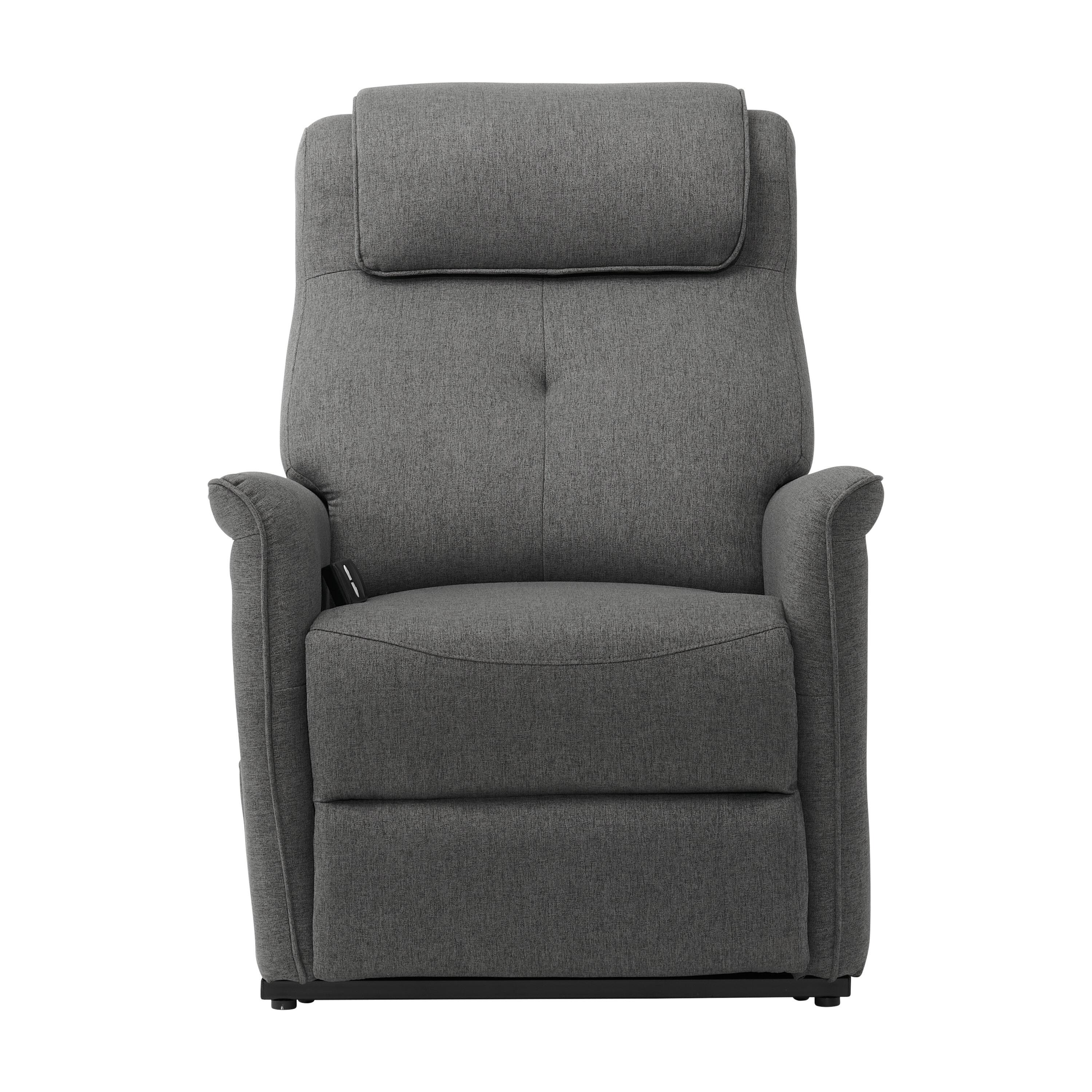 Front. CorLiving - Ashley Power Lift Fabric Recliner - Medium Grey.