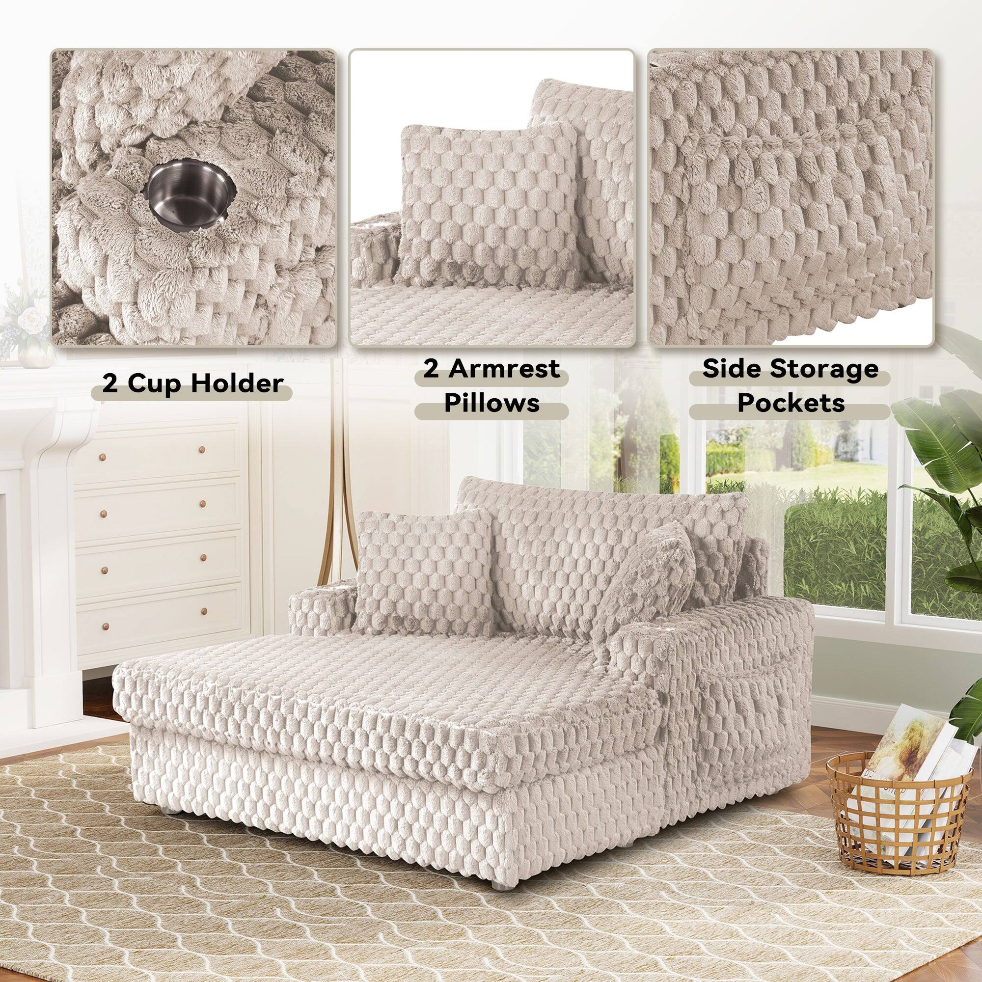 2 Cup Holder  
2 Armrest Pillows  
Side Storage Pockets