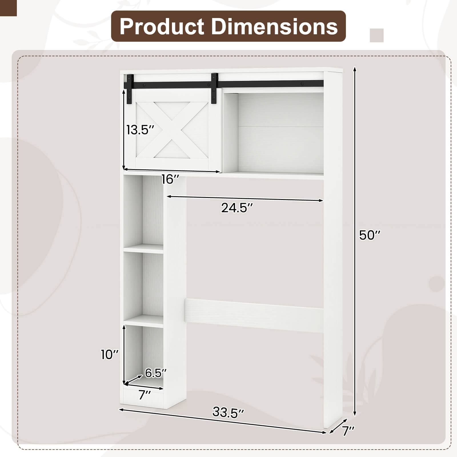 Product Dimensions: 13.5" X 16" X 24.5" X 50" X 10" X 6.5" X 7" X 33.5"