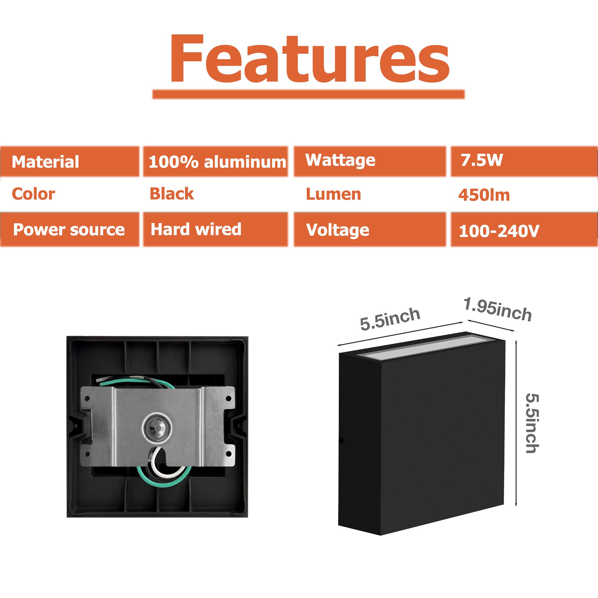 Dazzling Pops Modern LED Wall Sconce Outdoor Down Wall Lamp Aluminum ...