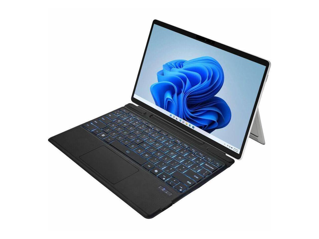 Alt View 3. Adesso - Adesso Bluetooth keyboard for Microsoft Surface Pro X 8/9/10/11 - Aluminum Body - 0.3" Height x 8.9" Width x 11.4" Depth - Aluminum.