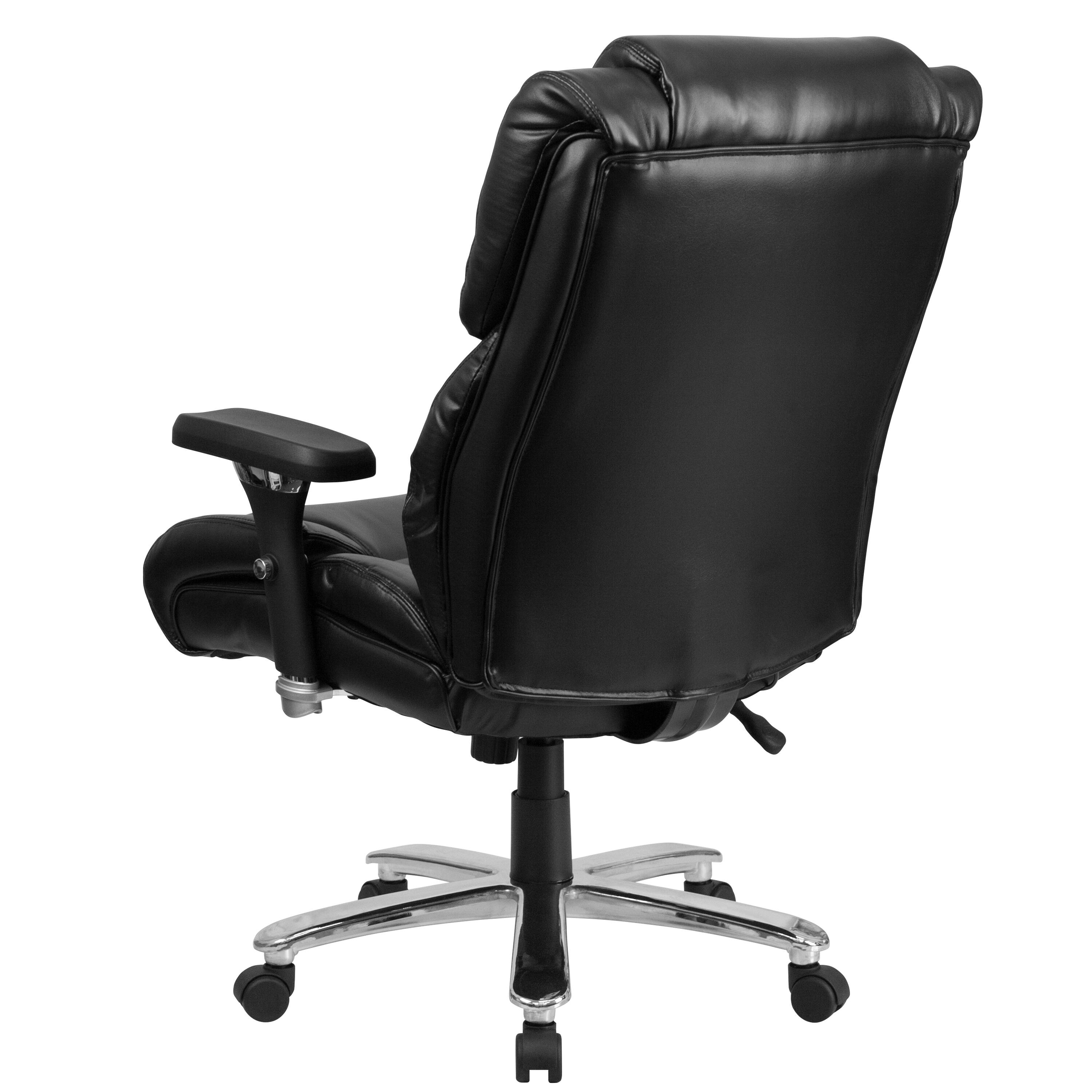 Alt View 5. Emma + Oliver - 24/7 400 lb. Big & Tall High Back Tufted Lumbar Knob Ergonomic Office Chair - Black LeatherSoft.