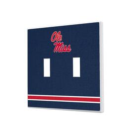 Keyscaper - Ole Miss Rebels Stripe Design Double Toggle Light Switch Plate - Multicolor
