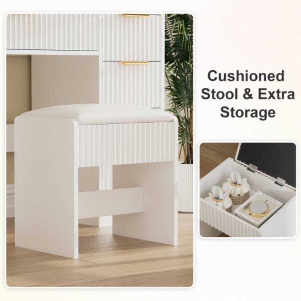Cushioned Stool & Extra Storage