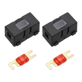 Unique Bargains - 2pcs 200A 125V ANL Fuse Holder Kit, 50A Fuse Inline Block Box for Automotive Marine Audio Video System - Red