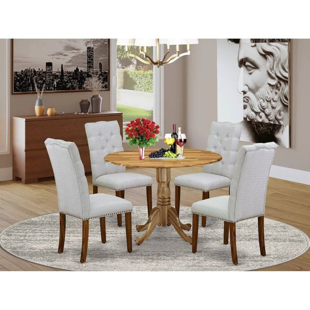 Alt View 8. East West Furniture - Dining Room Set Natural - Brown.