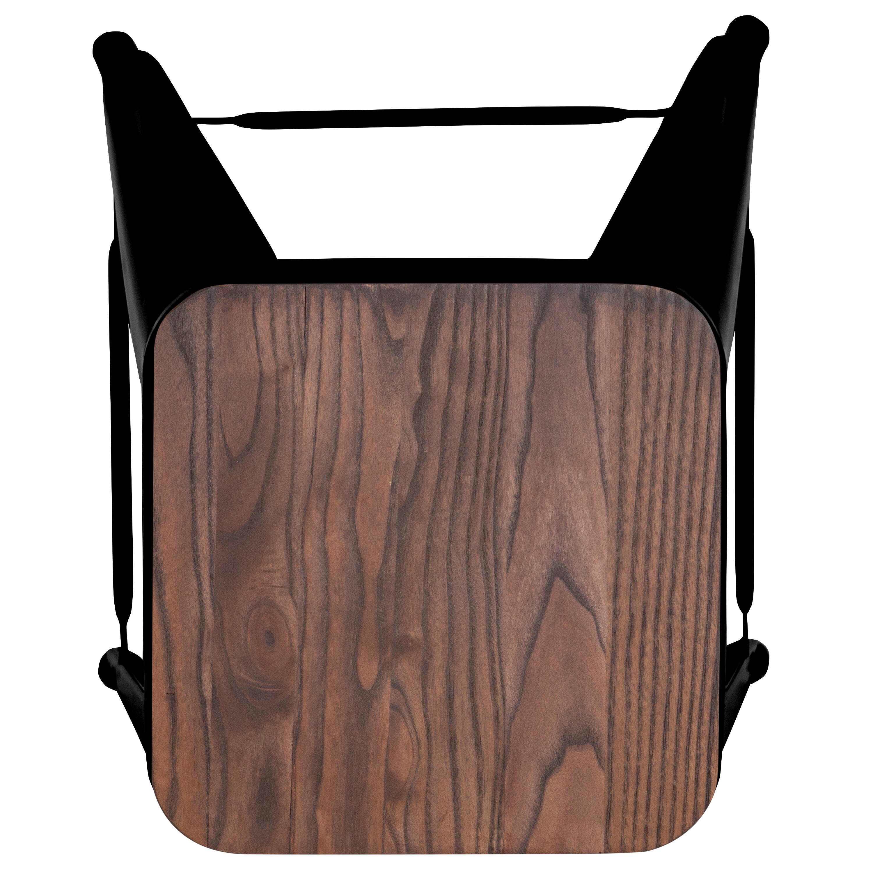 Alt View 16. Alamont Home - 30" High Metal Indoor Bar Stool with Wood Seat - Stackable Set of 4 - Black.