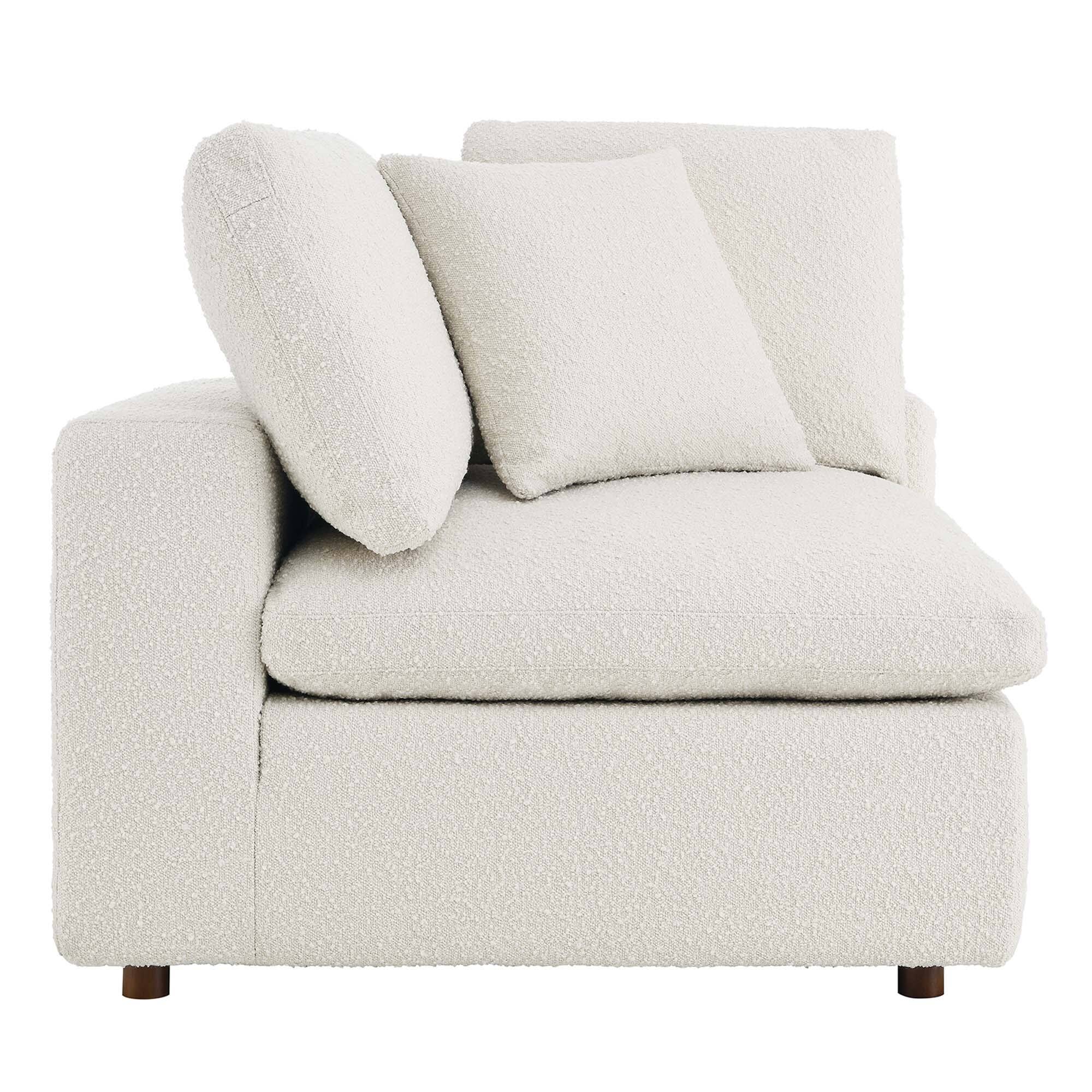 Back. Modway - Commix Down Filled Overstuffed Boucle Fabric Corner Chair by Modway - Ivory.