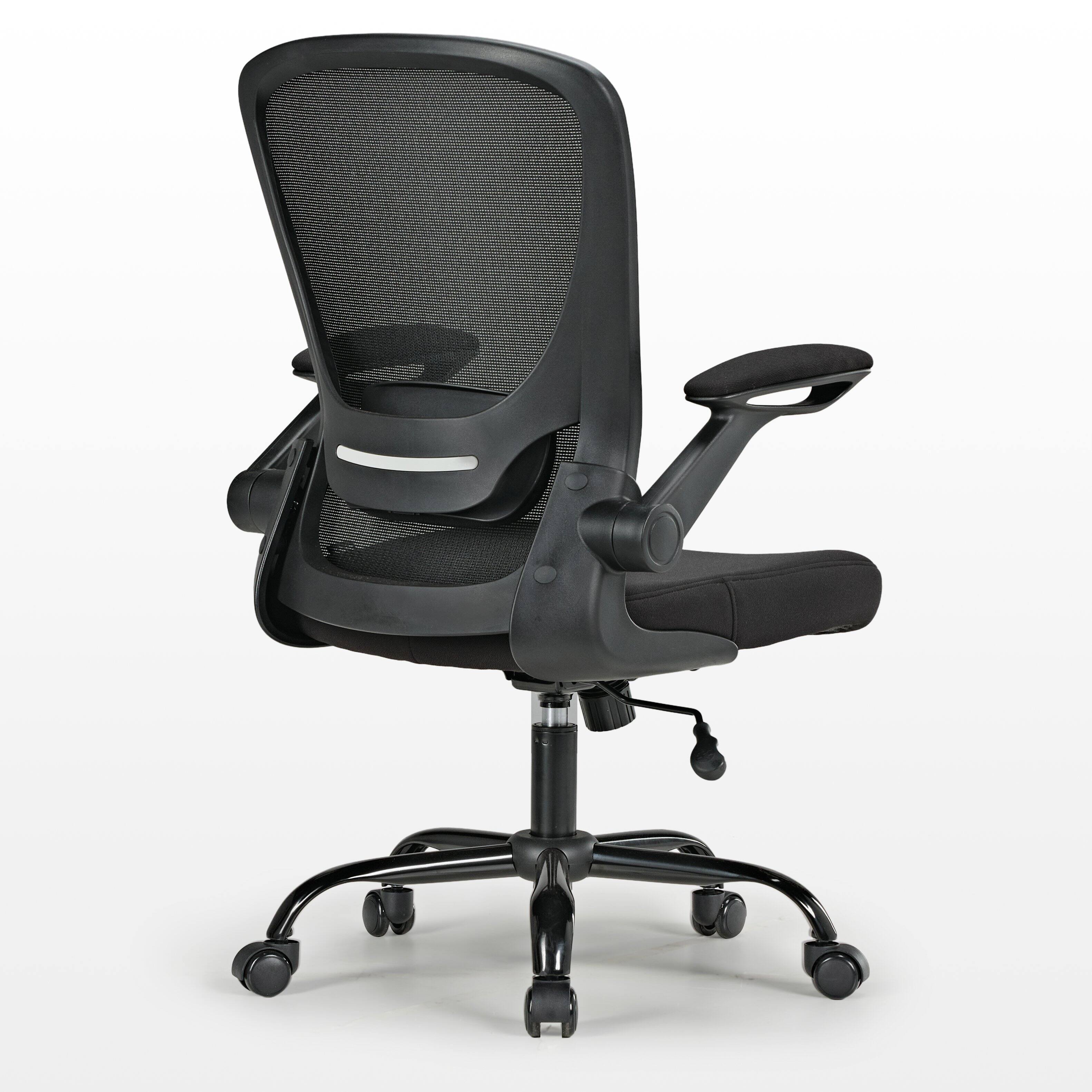 Left. Eureka Ergonomic - Ergonomic Mesh Office Chair with Adjustable Lumbar Support & Flip-Up Armrests - Black.