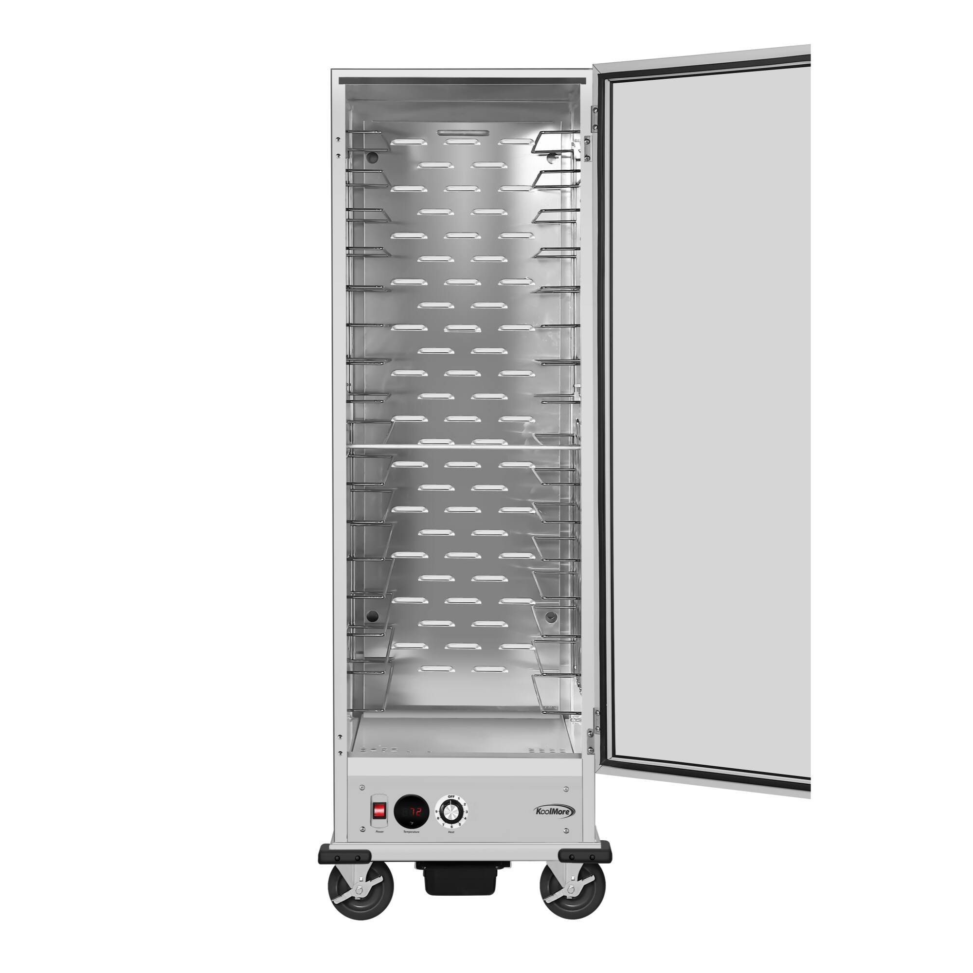 Alt View 1. Koolmore - 33 in. Commercial Non-Insulated Heated Holding Cabinet with Wire Racks and Glass Door in Silver (KM-CH36-WNGL) - Silver.