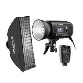 Westcott - FJ400-SE 400W Strobe with Wireless Trigger, ClickBox 1x3 Softbox Bundle