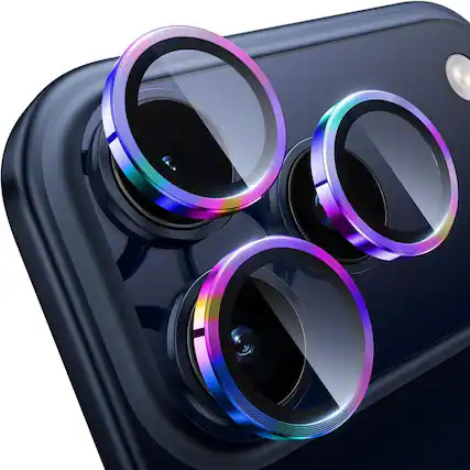 Front. Dteck - For Apple iPhone 17 Pro Camera Lens Protectors Cover, Individual Lens Protectors,9H+ Anti-Scratch Tempered Glass Cover - Multicolour.